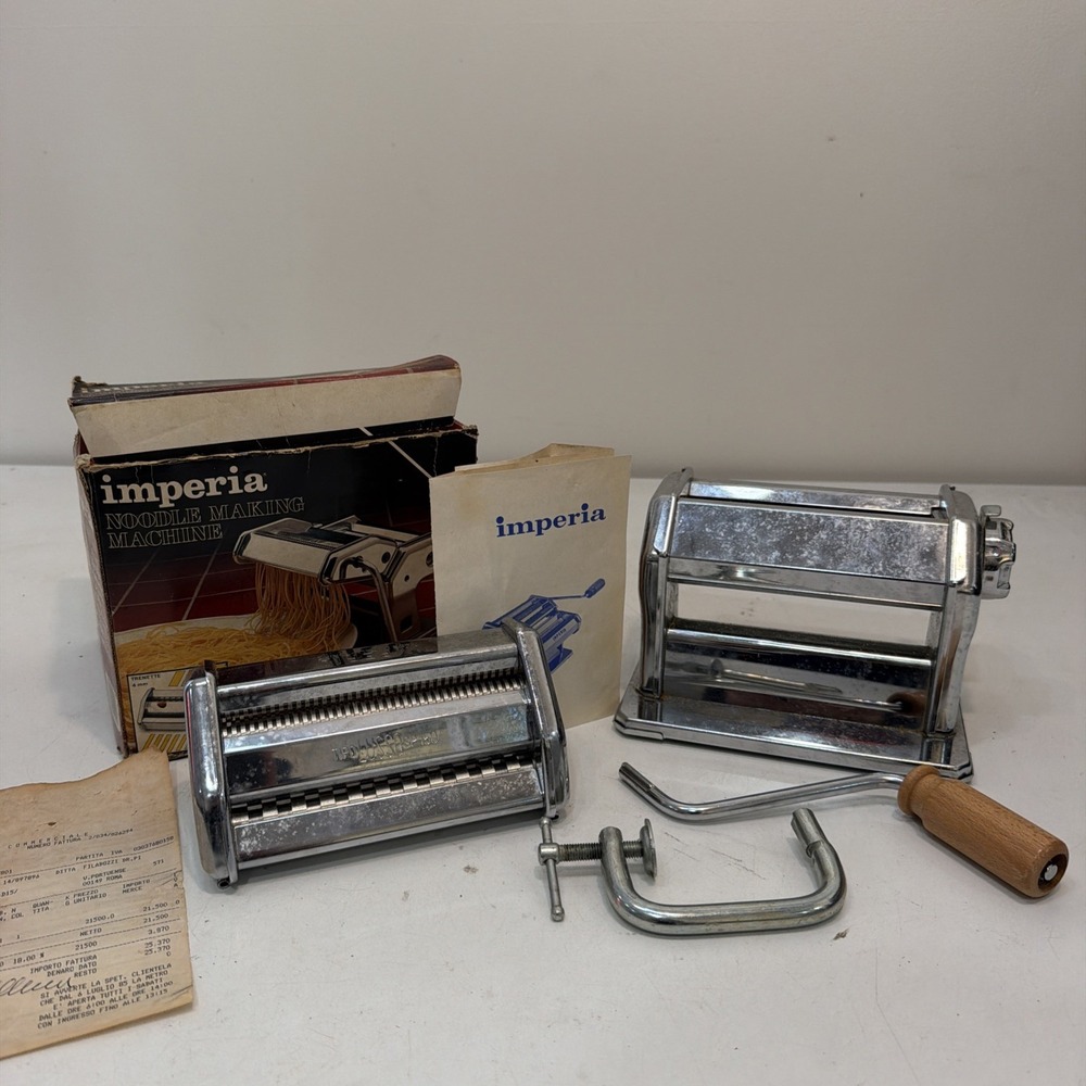 Vintage Imperia Pasta Maker Machine Model SP-150 Made in Italy Heavy Duty Steel